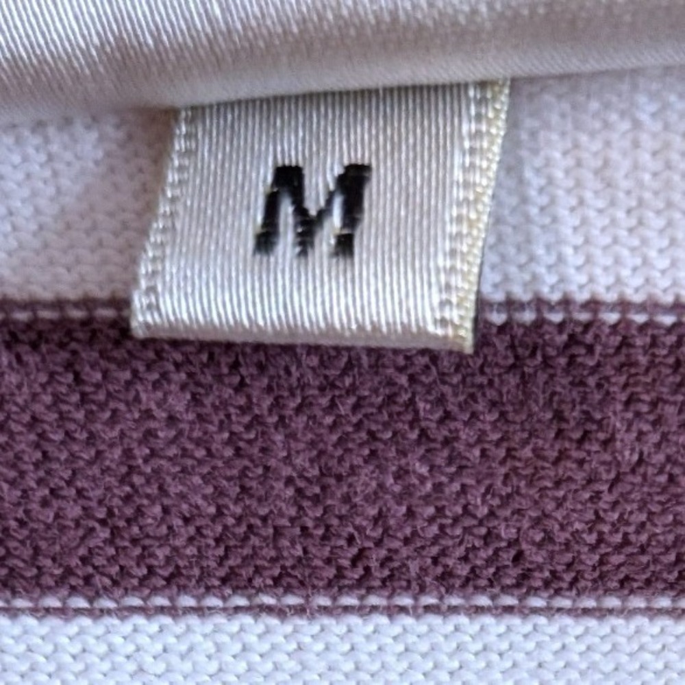 Selected Femme SFNATALI Striped Boatneck Top White Burgundy Long Sleeve M - Picture 3 of 11